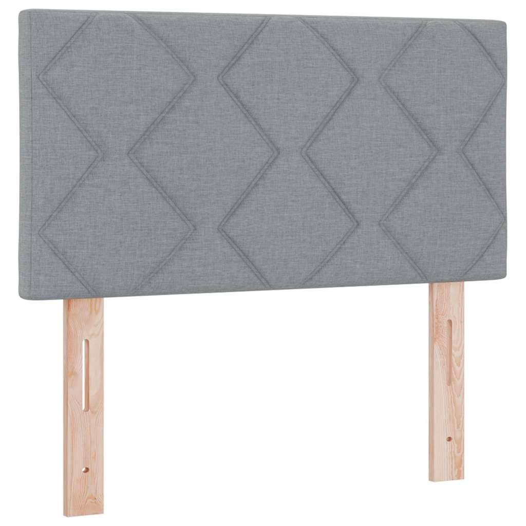 Headboard with LED Strip Lights Light Grey 80 cm Fabric
